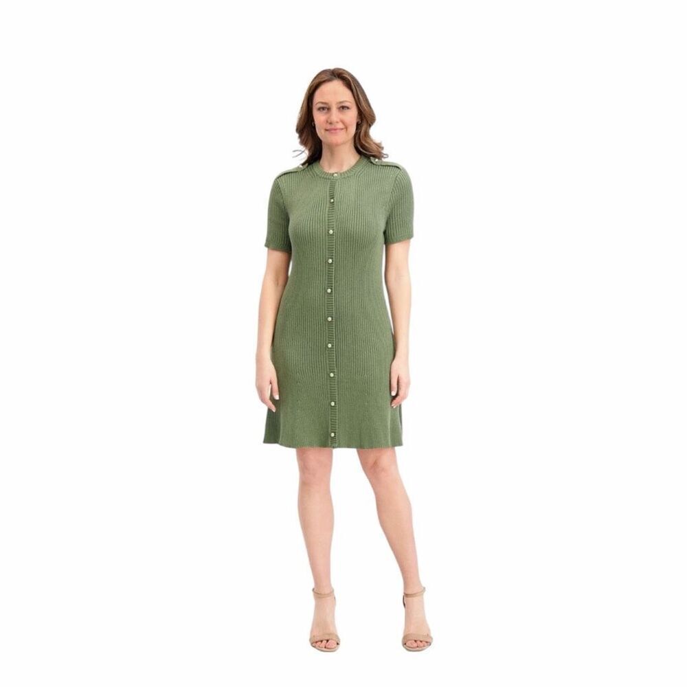 French Connection Women's Mini Sweater Dress Color Green Size XS